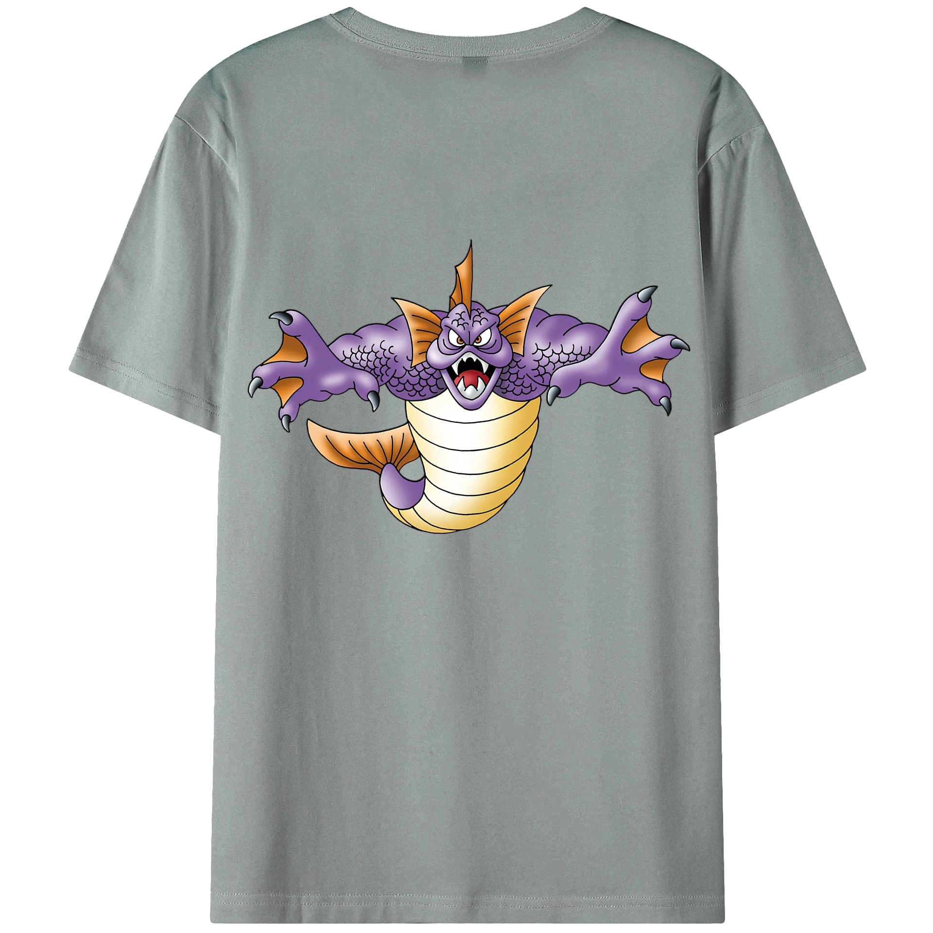 （画像用） ドラゴンクエスト Doragon Kuesuto Dragon Quest 綿100％ メンズ半袖Tシャツ（バックプリント） 通気性